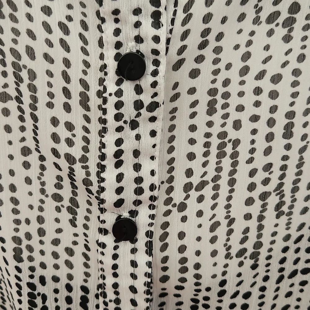 BCX Black, White, & Yellow Sheer Top - Picture 10 of 13